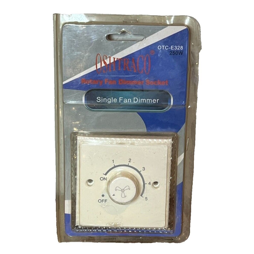 Oshtraco Rotary Single Fan Dimmer Socket PTC-E328 250W Universal Fit New In Box